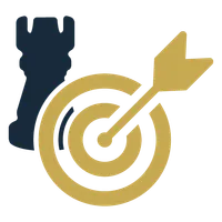 chess piece and arrow hitting bullseye